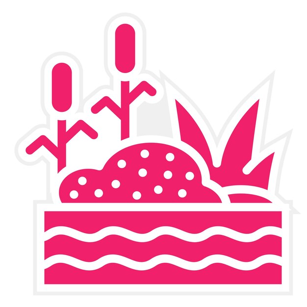 Diseño vectorial Estilo del icono del pantano