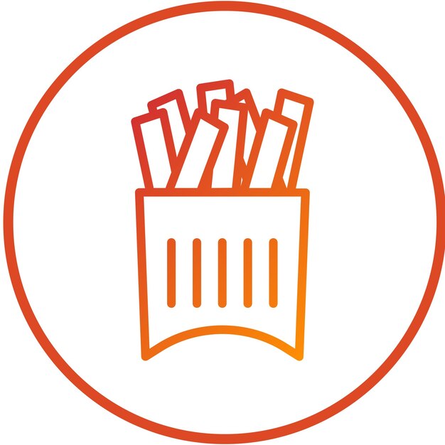 Diseño vectorial Estilo del icono de las papas fritas