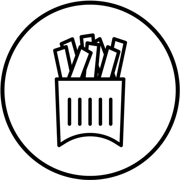 Diseño vectorial Estilo del icono de las papas fritas