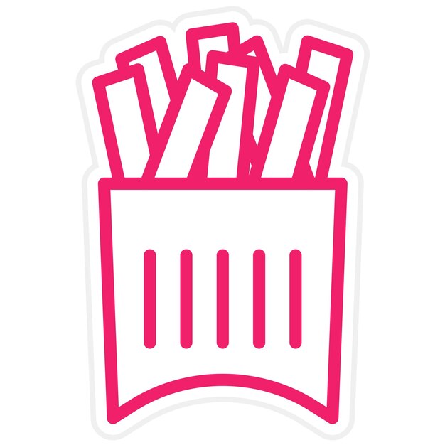 Diseño vectorial Estilo del icono de las papas fritas