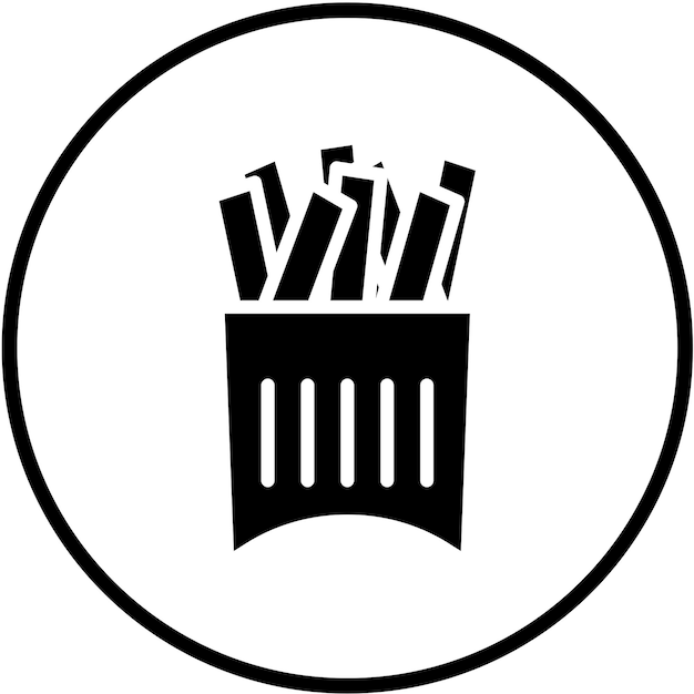 Diseño vectorial Estilo del icono de las papas fritas