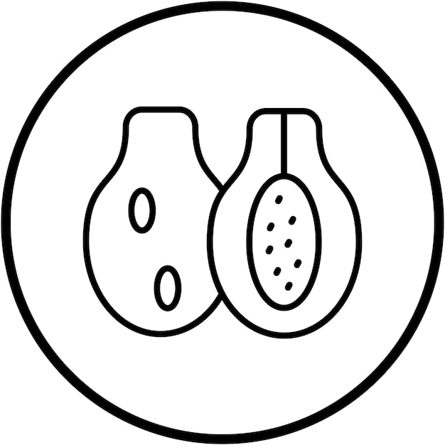 Diseño vectorial Estilo del icono de la papaya