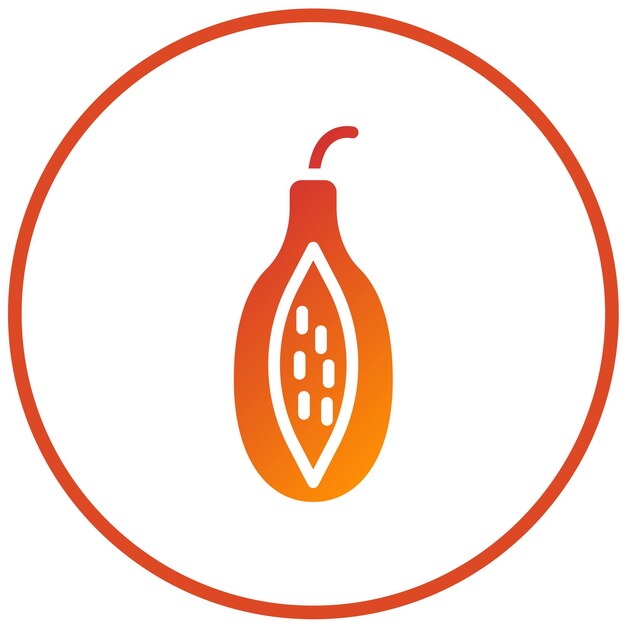 Diseño vectorial Estilo del icono de la papaya