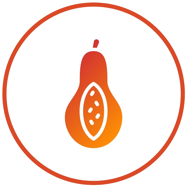 Diseño vectorial Estilo del icono de la papaya