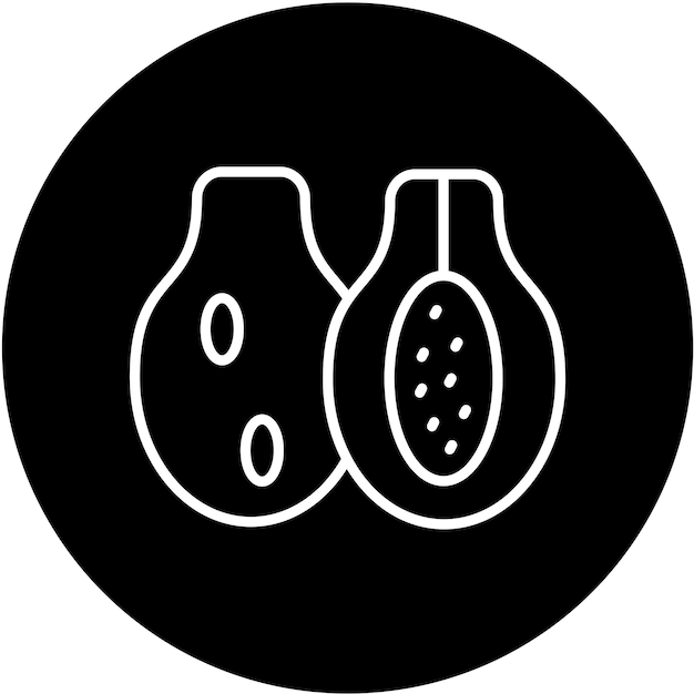 Diseño vectorial Estilo del icono de la papaya