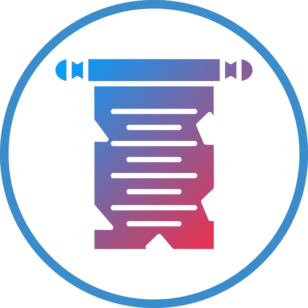 Diseño vectorial Estilo de icono de papel de desplazamiento