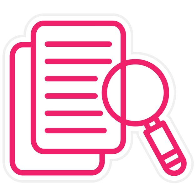 Diseño vectorial Estilo de icono de papel de investigación