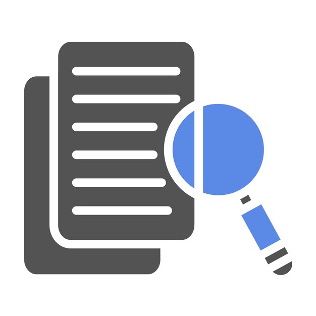 Diseño vectorial Estilo de icono de papel de investigación