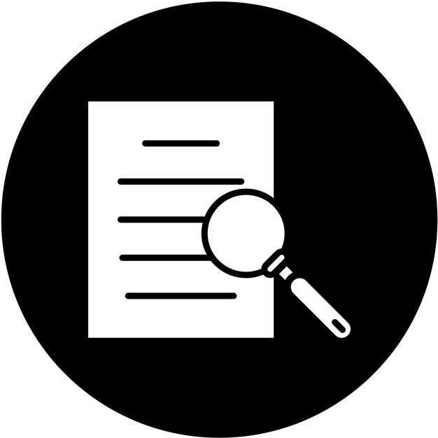Diseño vectorial Estilo de icono de papel de investigación