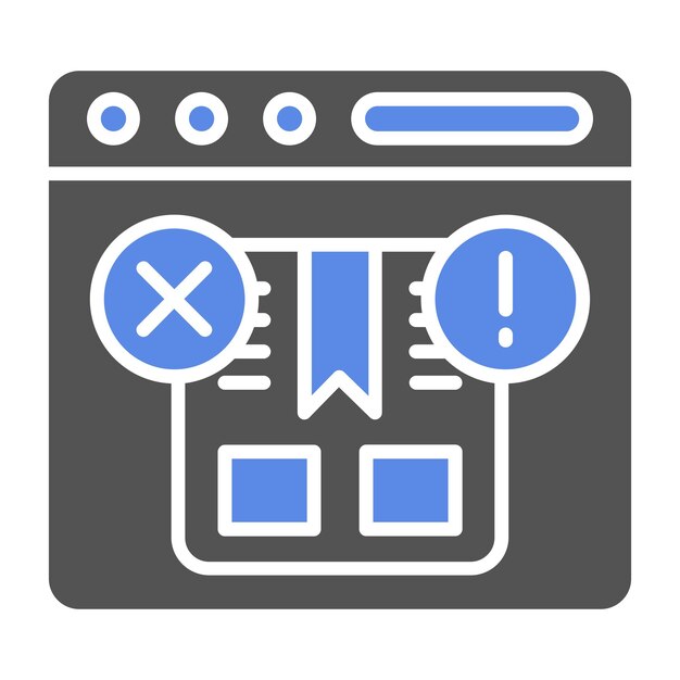 Diseño vectorial Estilo del icono del paquete dañado