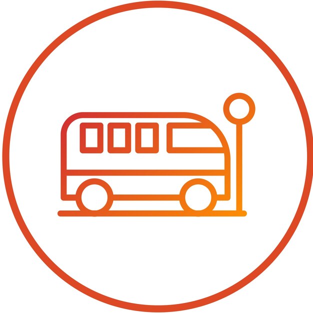 Diseño vectorial Estilo del icono de la parada de autobús escolar