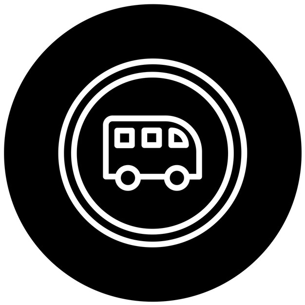 Diseño vectorial Estilo del icono de la parada de autobús escolar