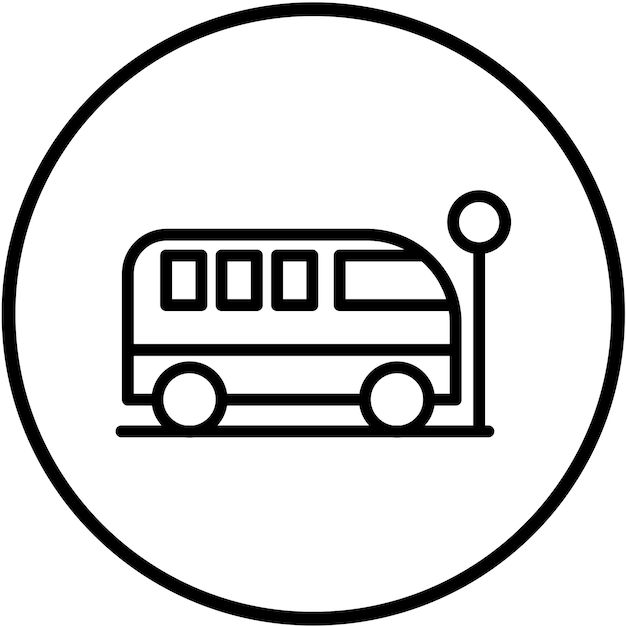 Diseño vectorial Estilo del icono de la parada de autobús escolar