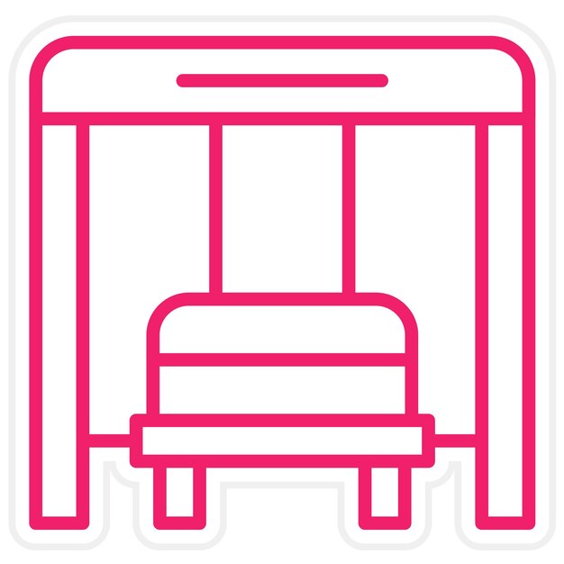 Diseño vectorial del estilo del icono de la parada de autobús