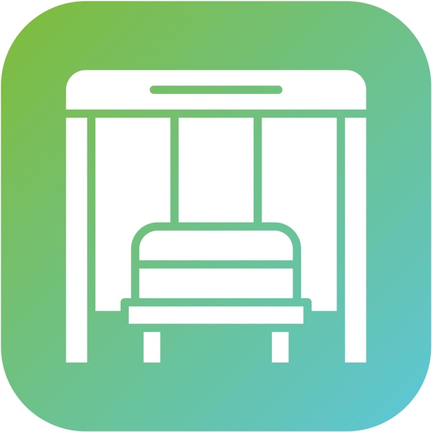 Diseño vectorial del estilo del icono de la parada de autobús