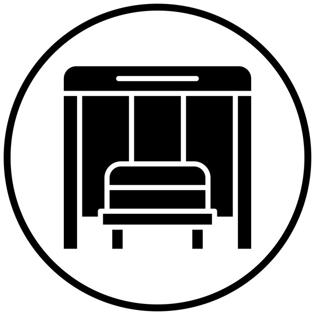 Diseño vectorial del estilo del icono de la parada de autobús