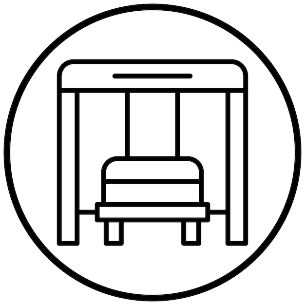 Diseño vectorial del estilo del icono de la parada de autobús