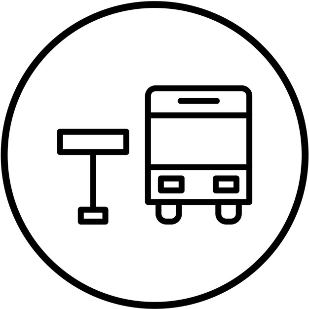 Diseño vectorial del estilo del icono de la parada de autobús