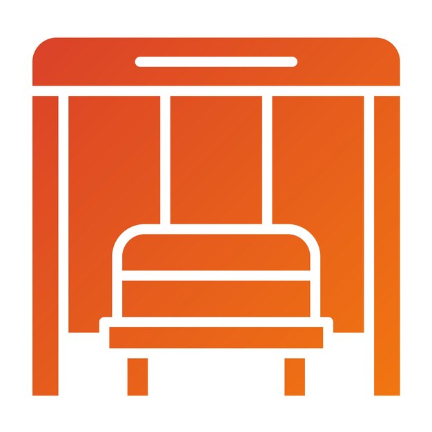 Diseño vectorial del estilo del icono de la parada de autobús