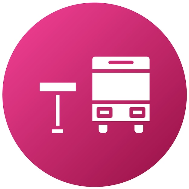 Diseño vectorial del estilo del icono de la parada de autobús