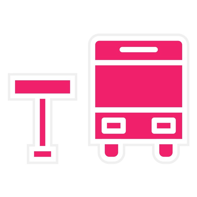 Diseño vectorial del estilo del icono de la parada de autobús