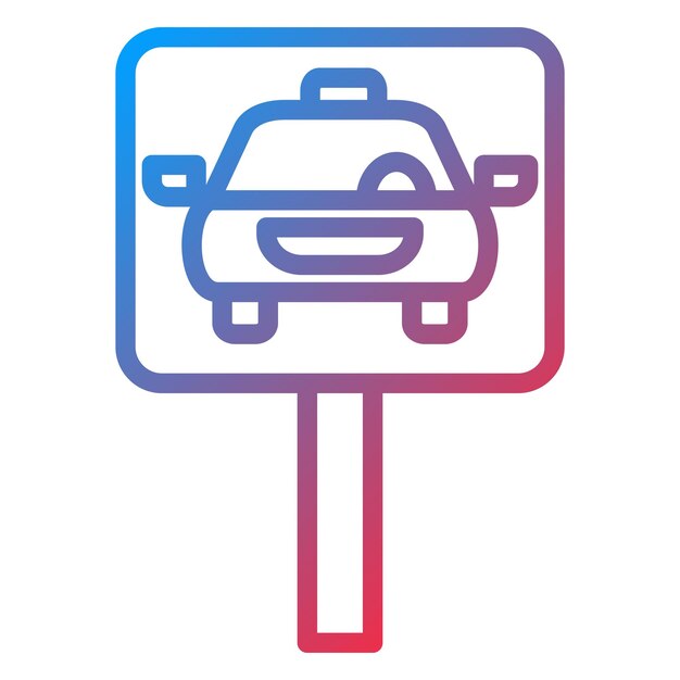 Diseño vectorial del estilo del icono de la parada de taxi