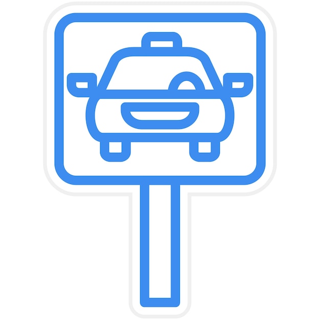 Diseño vectorial del estilo del icono de la parada de taxi