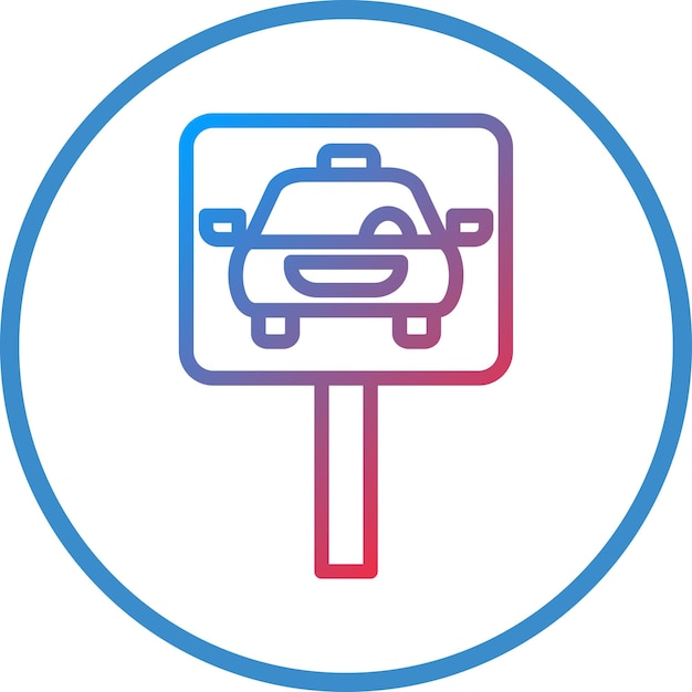Diseño vectorial del estilo del icono de la parada de taxi