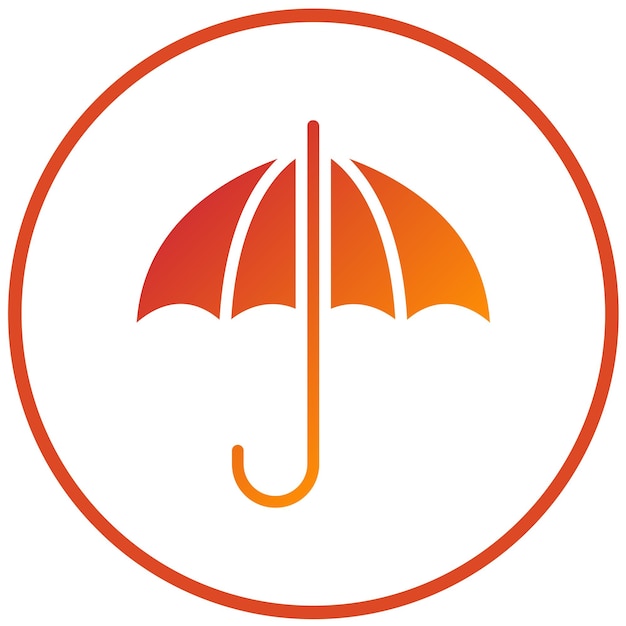 Diseño vectorial Estilo del icono del paraguas