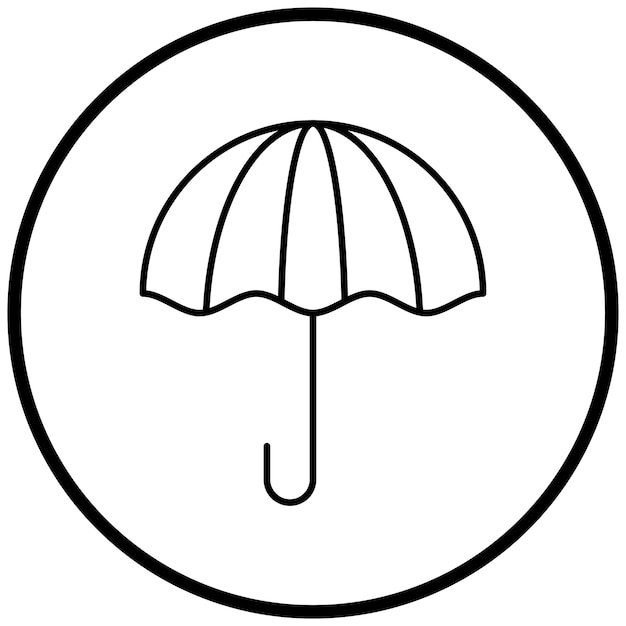 Diseño vectorial Estilo del icono del paraguas