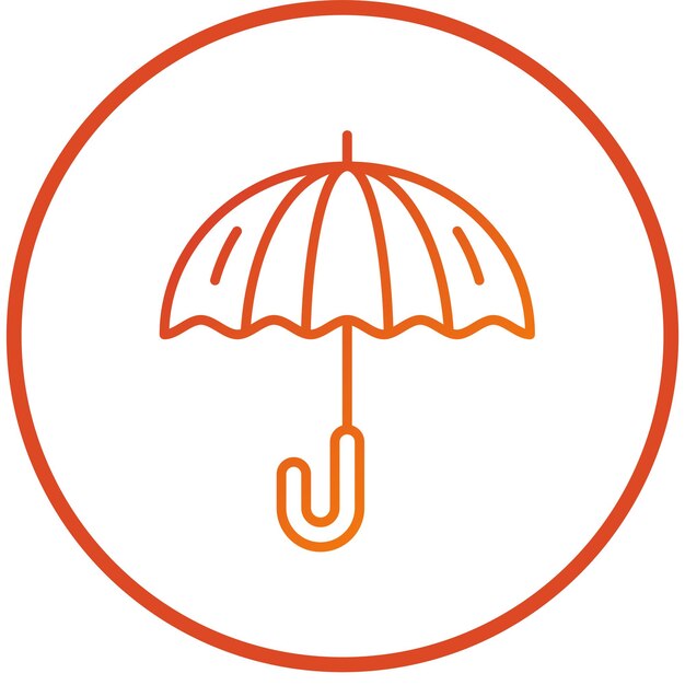 Diseño vectorial Estilo del icono del paraguas