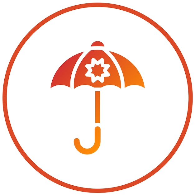 Diseño vectorial Estilo del icono del paraguas