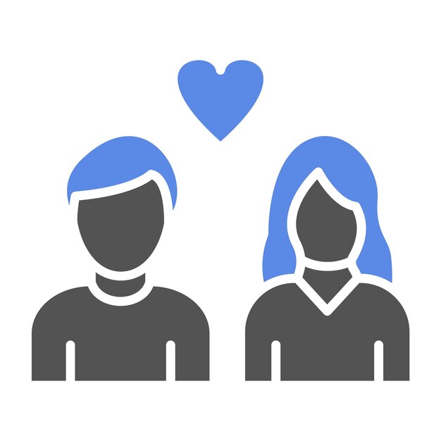 Diseño vectorial Estilo del icono de la pareja feliz