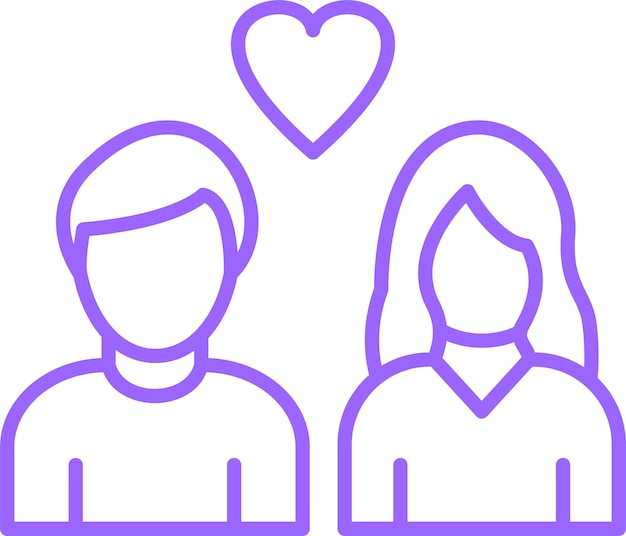 Diseño vectorial Estilo del icono de la pareja feliz