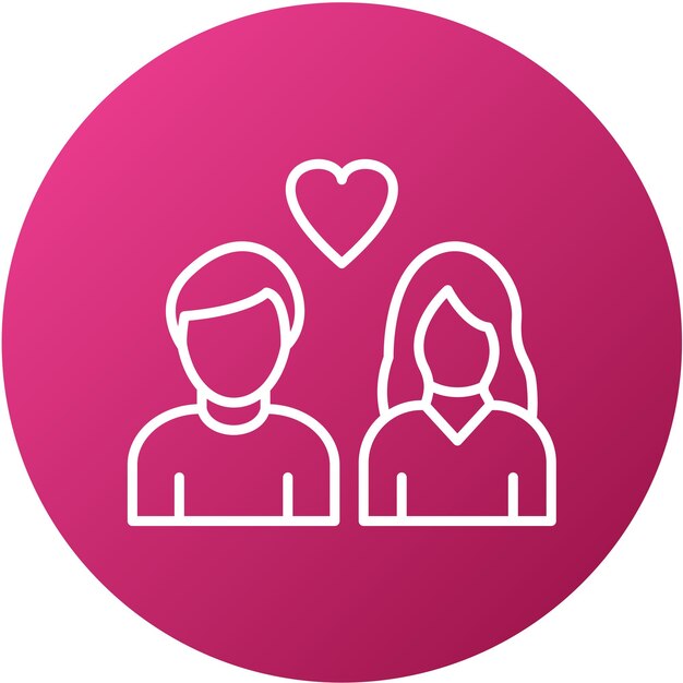 Diseño vectorial Estilo del icono de la pareja feliz