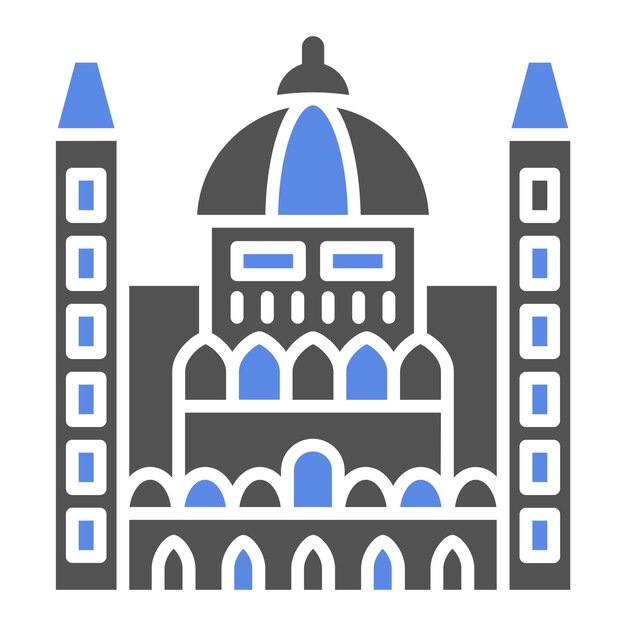 Diseño vectorial Estilo de icono del Parlamento húngaro