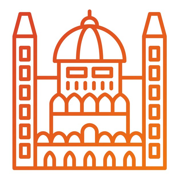 Vector diseño vectorial estilo de icono del parlamento húngaro