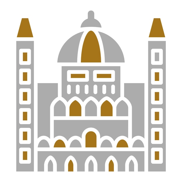 Diseño vectorial Estilo de icono del Parlamento húngaro