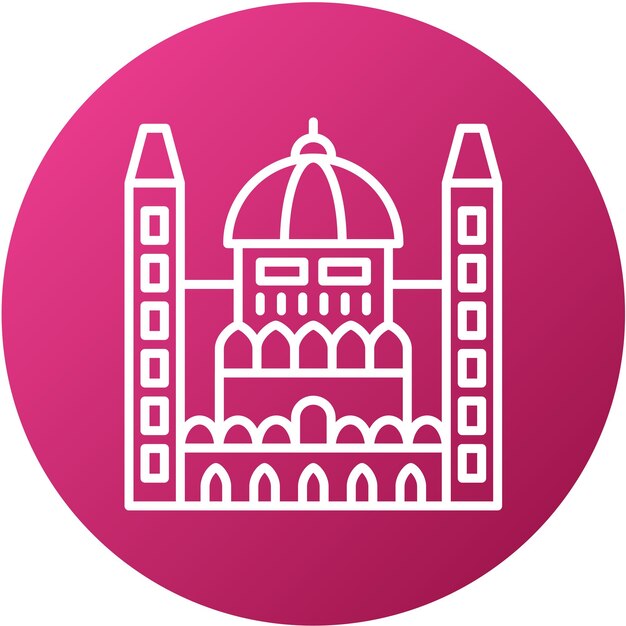 Diseño vectorial Estilo de icono del Parlamento húngaro