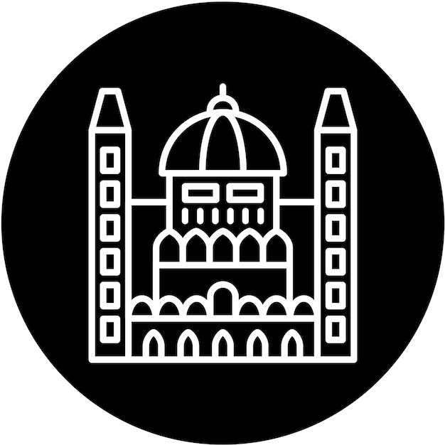 Diseño vectorial Estilo de icono del Parlamento húngaro