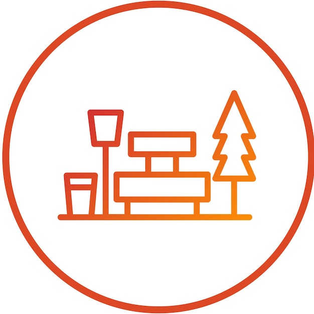 Diseño vectorial Estilo de icono de parque de terreno