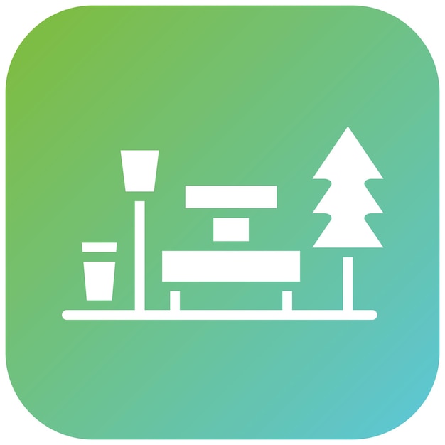 Diseño vectorial Estilo de icono de parque de terreno