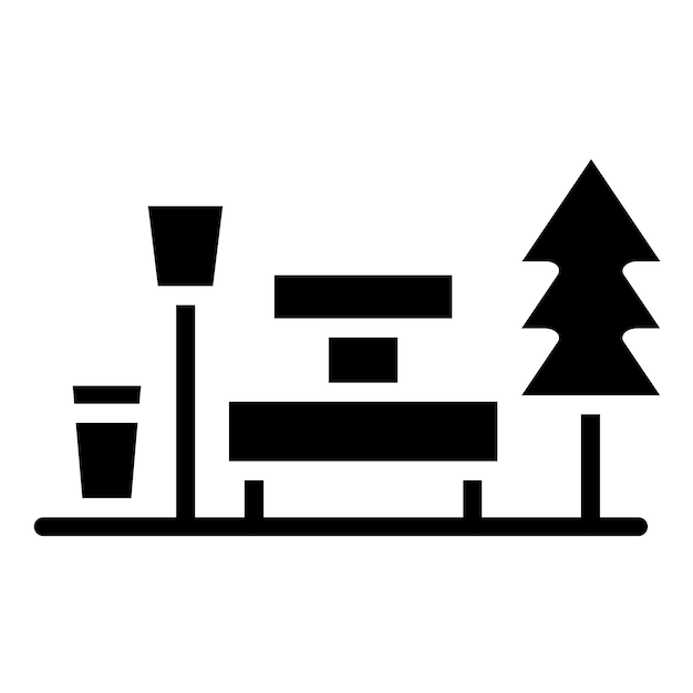 Diseño vectorial Estilo de icono de parque de terreno