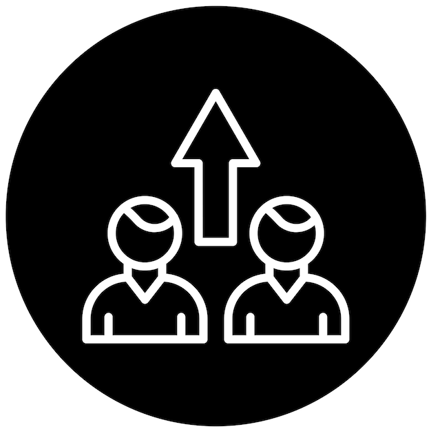 Diseño vectorial Estilo del icono de participación de los empleados