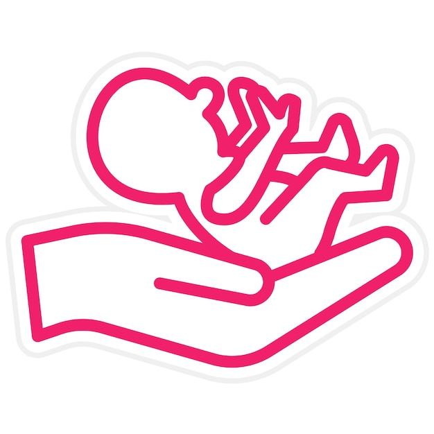 Diseño vectorial Estilo del icono del parto