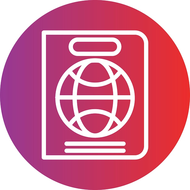 Diseño vectorial Estilo del icono del pasaporte