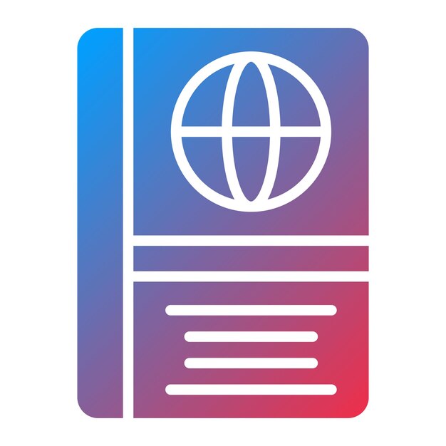 Diseño vectorial Estilo del icono del pasaporte