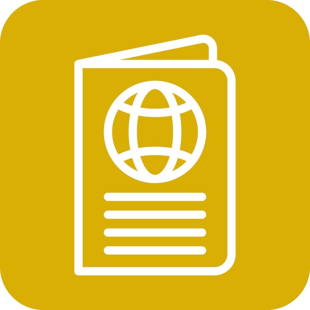 Diseño vectorial Estilo del icono del pasaporte