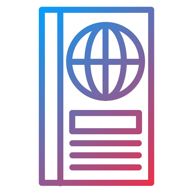 Diseño vectorial Estilo del icono del pasaporte
