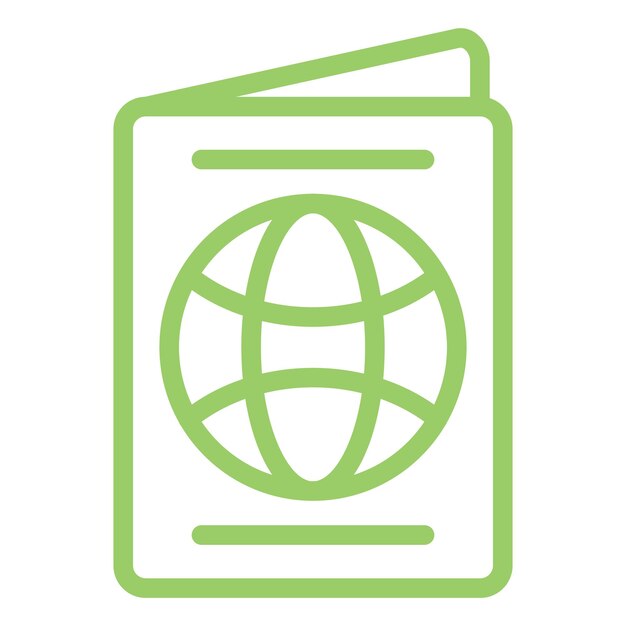 Diseño vectorial Estilo del icono del pasaporte